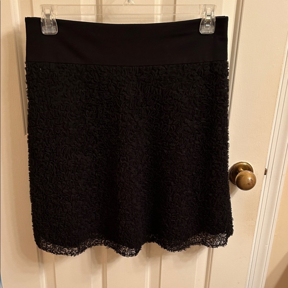 Ann Taylor Black Textured Skirt